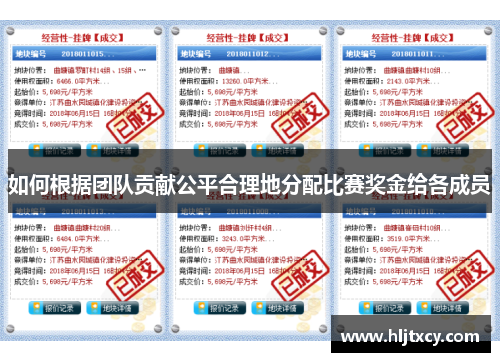 如何根据团队贡献公平合理地分配比赛奖金给各成员