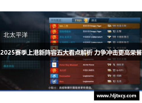 2025赛季上港新阵容五大看点解析 力争冲击更高荣誉